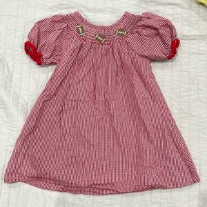 Girls red gingham football dress